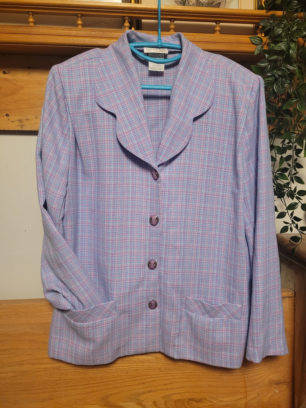 Vintage DALLAIRS'S  Plaid Women's Blazer Jacket And Skirt